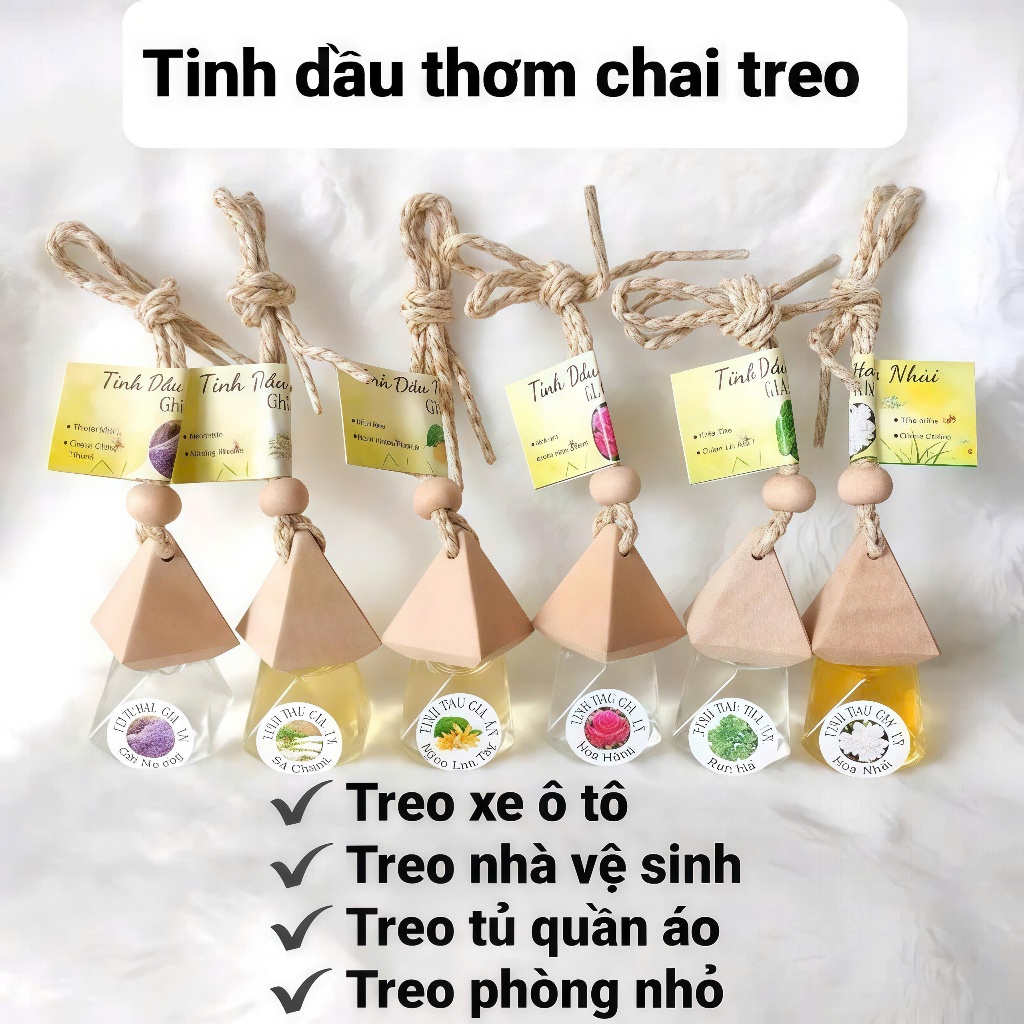 Tinh dầu thơm treo xe ô tô tinh dầu để xe hơi Omino thơm mát khử mùi ô tô nhiều mùi vị tinh dầu quế, cafe, chanh sả,….
