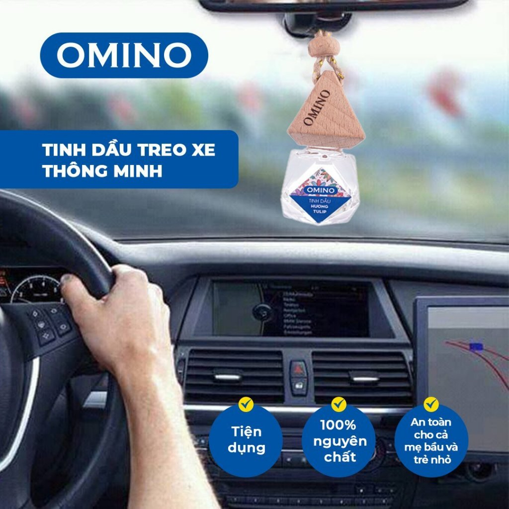 Tinh dầu thơm treo xe ô tô tinh dầu để xe hơi Omino thơm mát khử mùi ô tô nhiều mùi vị tinh dầu quế, cafe, chanh sả,….
