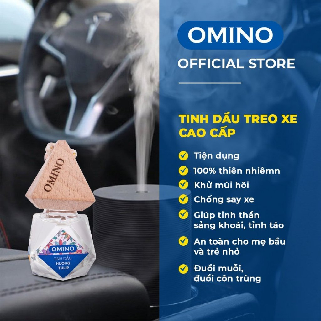 Tinh dầu thơm treo xe ô tô tinh dầu để xe hơi Omino thơm mát khử mùi ô tô nhiều mùi vị tinh dầu quế, cafe, chanh sả,….