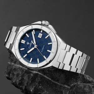 Đồng hồ nam chính hãng Cadisen C8242G-T1 kính sapphire,chống nước 100m,Bh 24 tháng,máy cơ ,mặt xanh dây thép xịn
