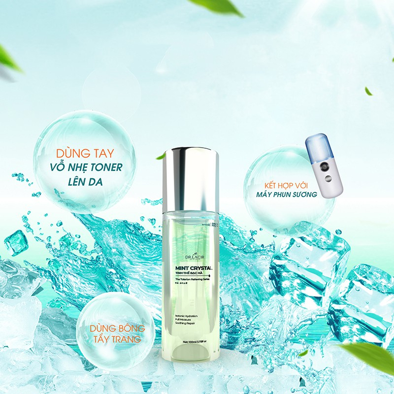 Toner Làm Sạch, Dưỡng Ẩm DR.LACIR - Bạc Hà Tinh Thể Mát Lạnh (100ml)