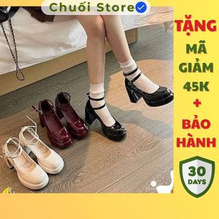 Giày cao gót nữ da PU tổng hợp dệt vải đế cao su đáng yêu dịu dàng tinh tế nữ tính