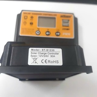 Sạc pin năng lượng mặt trời PWM SUOER 12V 24V 30A ST-S1230 - Giải pháp sạc ắc quy hiệu quả cho hệ thống điện 12V.