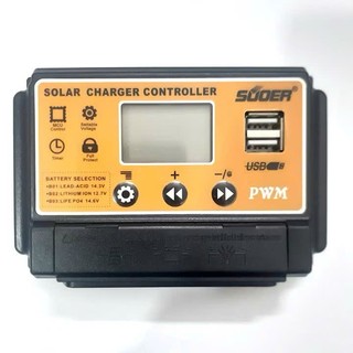 Sạc pin năng lượng mặt trời PWM SUOER 12V 24V 30A ST-S1230 - Giải pháp sạc ắc quy hiệu quả cho hệ thống điện 12V.