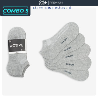 Combo 5 đôi tất nam không cổ cotton ONOFF basic mềm mỏng nhẹ thoáng khí - 18AP23A005