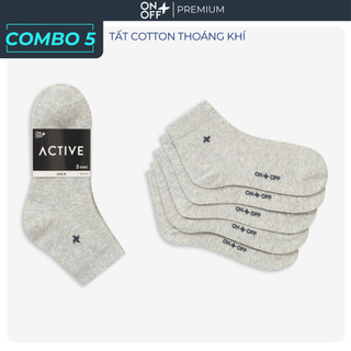 Combo 5 đôi tất vớ nam cổ ngắn cotton ONOFF basic mềm mại mỏng nhẹ thoáng khí - 18AE23A004