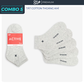 Combo 5 đôi tất nữ cotton ONOFF basic mềm mại mỏng nhẹ thoáng khí 16AE23A035 - 16AQ23A115