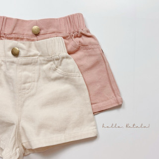 Quần short quần đùi bé gái bé trai Batala Kids, QUẦN SHORT KAKI 2 MÀU HỒNG TRẮNG cho bé từ 8-25kg (1-6 tuổi)