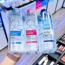 Nước tẩy trang LorealParis 3-in-1 Micellar Water 400ml đủ màu dành cho mọi loại da chính hãng
