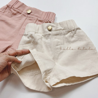 Quần short quần đùi bé gái bé trai Batala Kids, QUẦN SHORT KAKI 2 MÀU HỒNG TRẮNG cho bé từ 8-25kg (1-6 tuổi)