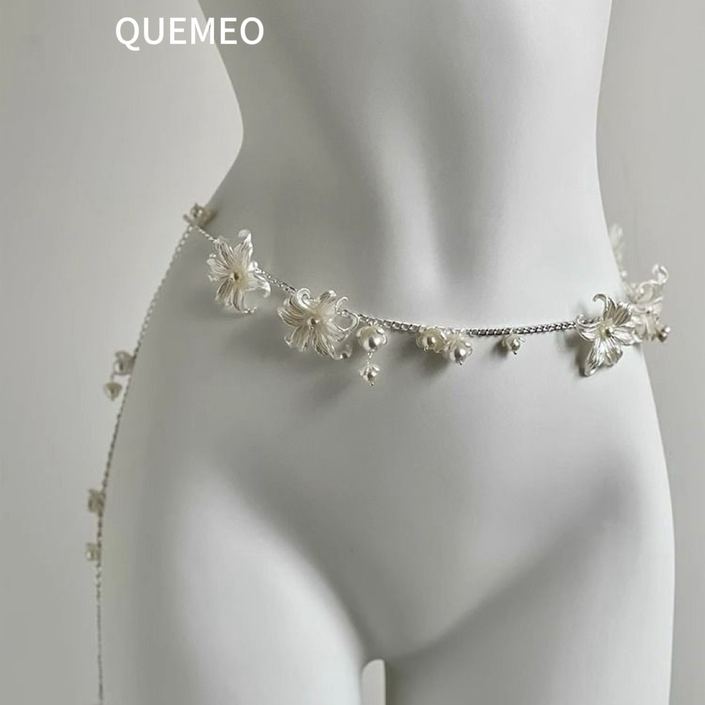 Dây Chuyền Đeo Bụng FLORY QUEMEO Vòng Eo Phụ Kiện Thời Trang Cánh Hoa Có Thể đeo Cổ