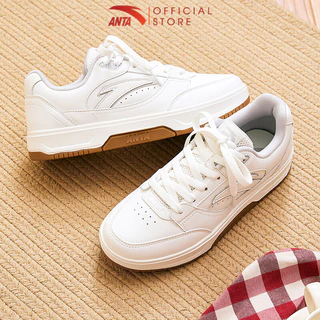 ANTA Nữ Basic Giày sneaker thời trang nữ Giày đế bằng thể thao full trắng bám sàn 1224C8012