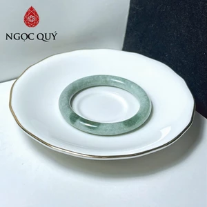 Vòng cẩm thạch A Myanmar - Ngọc phỉ thúy type A màu xanh táo bản hẹ và tròn - Ngoc Quý