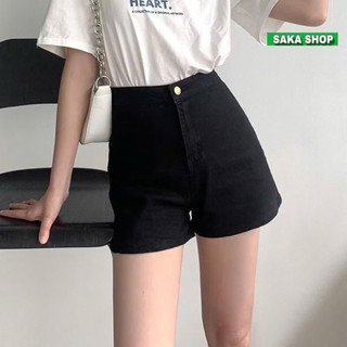 Quần ngắn kaki trắng đen trơn màu co giãn
