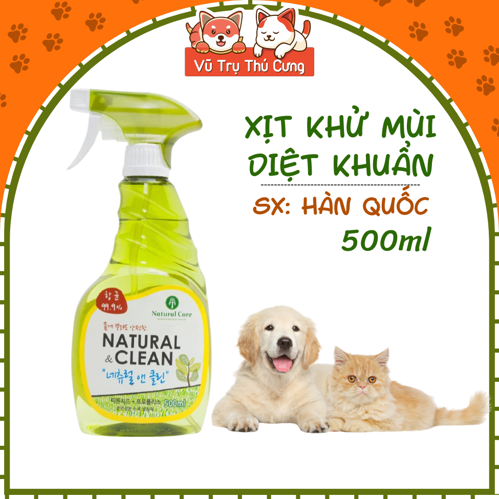 Xịt Khử Mùi Diệt Khuẩn Natural Clean Hàn Quốc 500ml