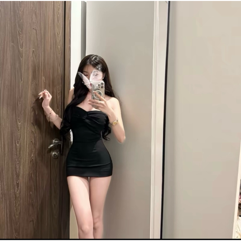 | LYN WEAR | Đầm xoắn ngực tôn dáng. Chất rip lụa ôm eo, mịn mát