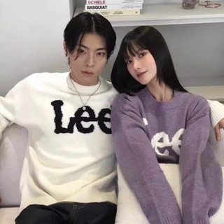 LEE  Áo len cổ tròn dài tay áo thu đông cặp vợ chồng Hàn Quốc giải trí rộng rãi sinh viên áo len dệt kim ins Trang chủ