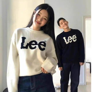 LEE  Áo len cổ tròn dài tay áo thu đông cặp vợ chồng Hàn Quốc giải trí rộng rãi sinh viên áo len dệt kim ins Trang chủ