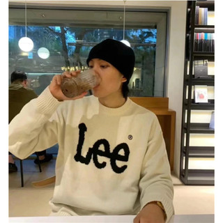LEE  Áo len cổ tròn dài tay áo thu đông cặp vợ chồng Hàn Quốc giải trí rộng rãi sinh viên áo len dệt kim ins Trang chủ