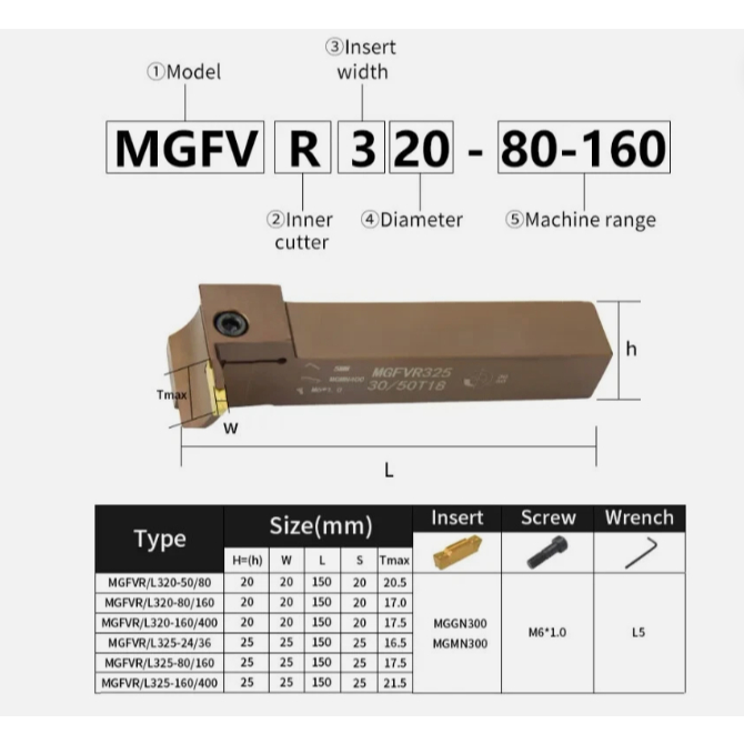 Cán kiểu chữ L tiện cắt rãnh mặt đầu lắp mảnh chip cắt 3mm thông dụng màu nâu đỏ loại cán xịn