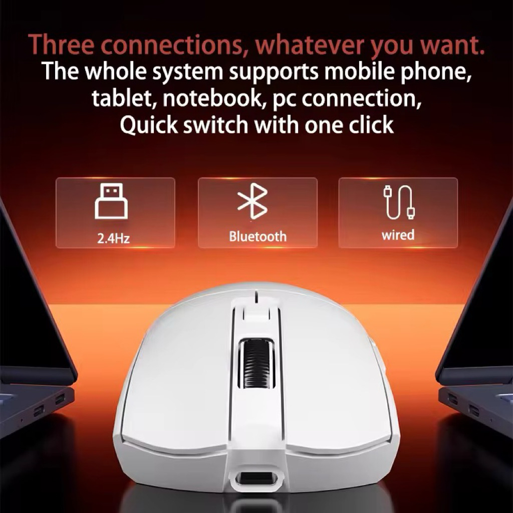 Chuột không dây gaming bluetooth TEKKIN HOLY SWORD M880 tần số 1000hz led rgb 6 nút bấm 3 mode có app 8000 DPI bh 3T | BigBuy360 - bigbuy360.vn