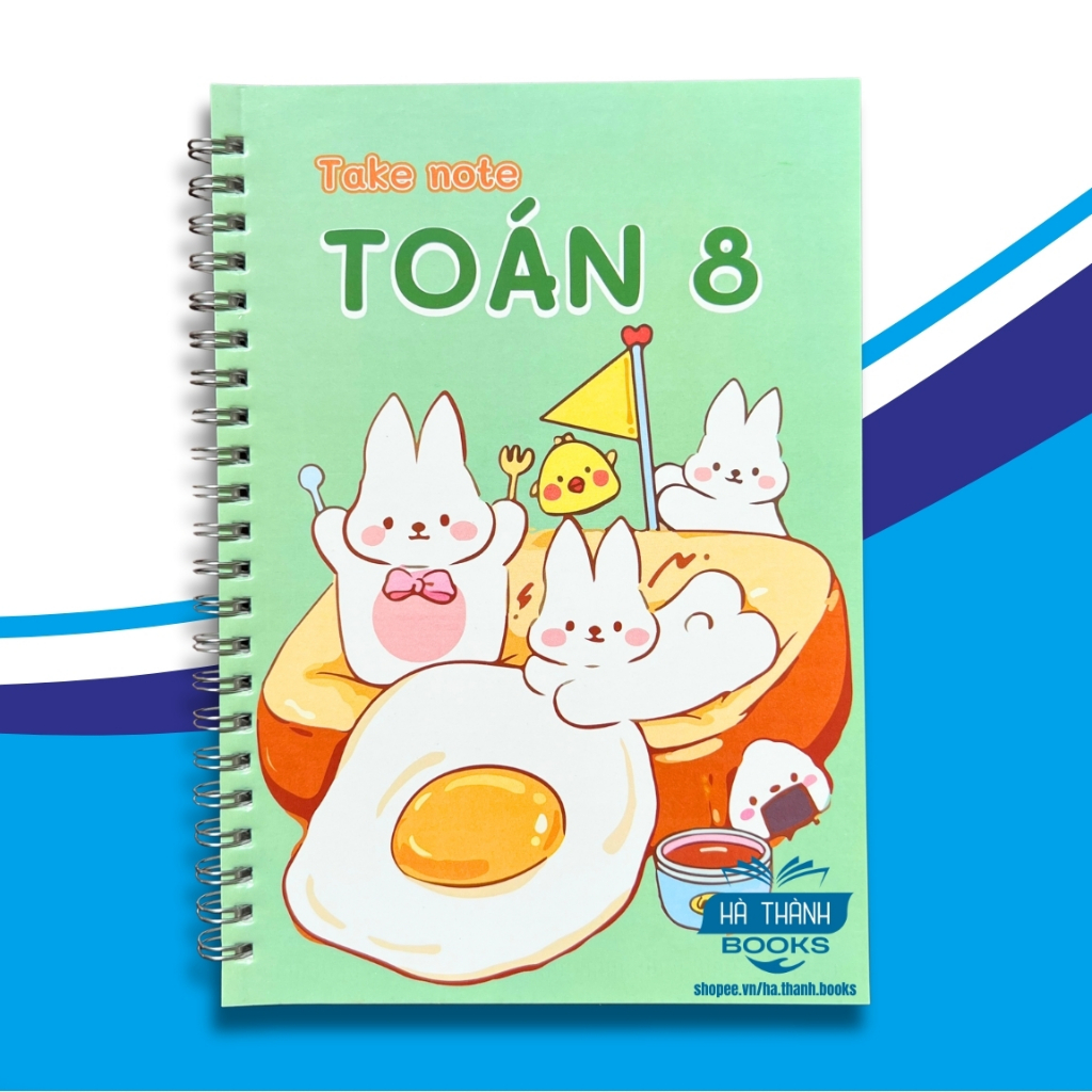 Sổ tay take note Toán lớp 8 | Ghi chép kiến thức Toán lớp 8 ngắn gọn dễ hiểu | In màu - gáy lò xo