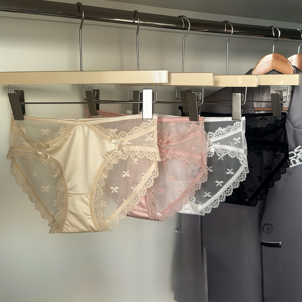 Quần lót ren lụa satin gợi cảm Lalaly L29, quần lót nữ phối ren lưới thoáng khí cho nữ
