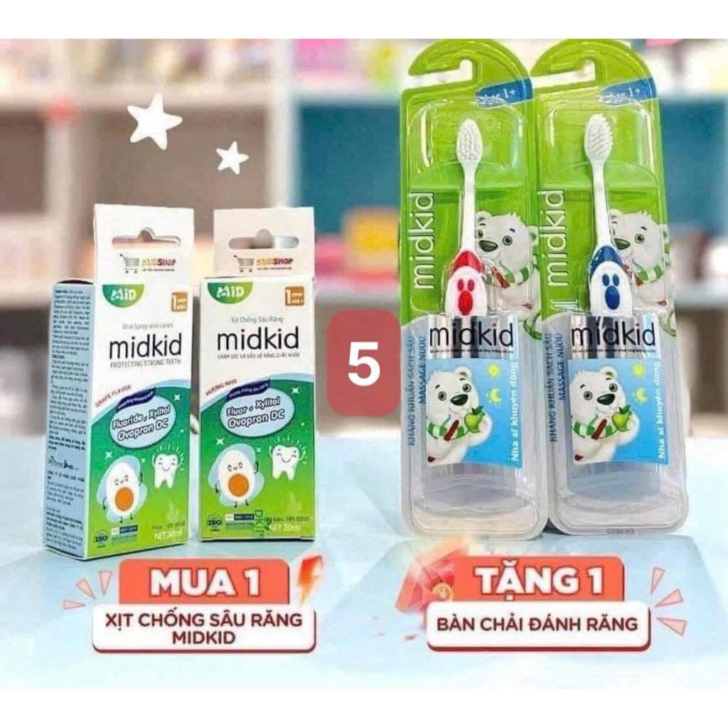 [tặng kèm bàn chải] Xịt chống sâu răng cho bé midkid giảm hôi miệng, ố vàng răng, sâu sún răng, an toàn cho bé
