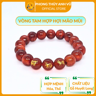 Vòng gỗ huyết long hợi mão mùi - vòng huyết rồng - vòng gỗ thấu quang - may mắn tài lộc bình an