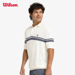 Wilson Men Courtside Knit Stripe Polo Áo Polo Thể Thao Nam  WM00563531