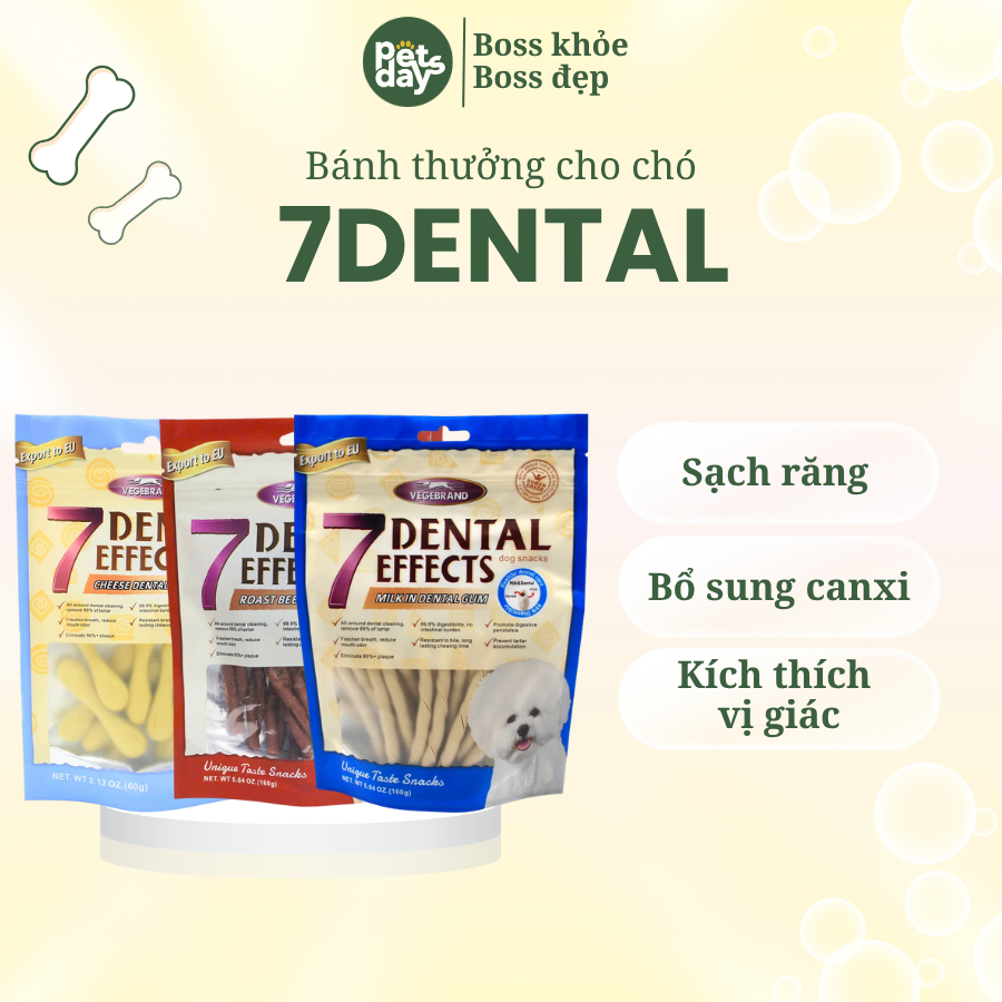 Bánh Thưởng Cho Chó Vị Phô Mai VEGEBRAND 7 Dental Effects Cheese Dental ...