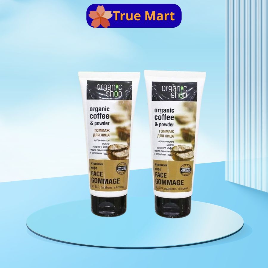 Tẩy tế bào chết Face Cafe Gommage Organic Shop 75ml, Tẩy da chết mặt the face