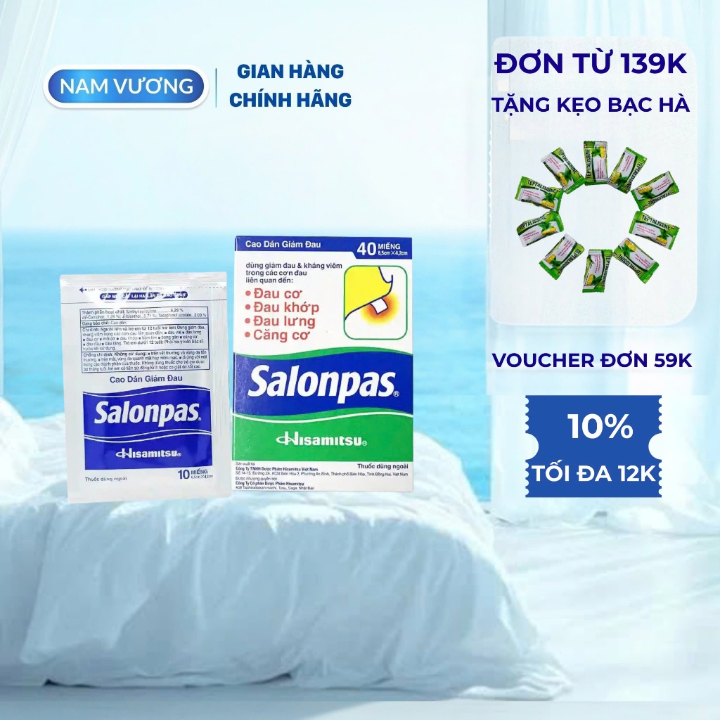 Miếng Dán Salonpas Giúp Giảm Đau Nhứt Mỏi Cơ - Hình Ảnh Thực Tế