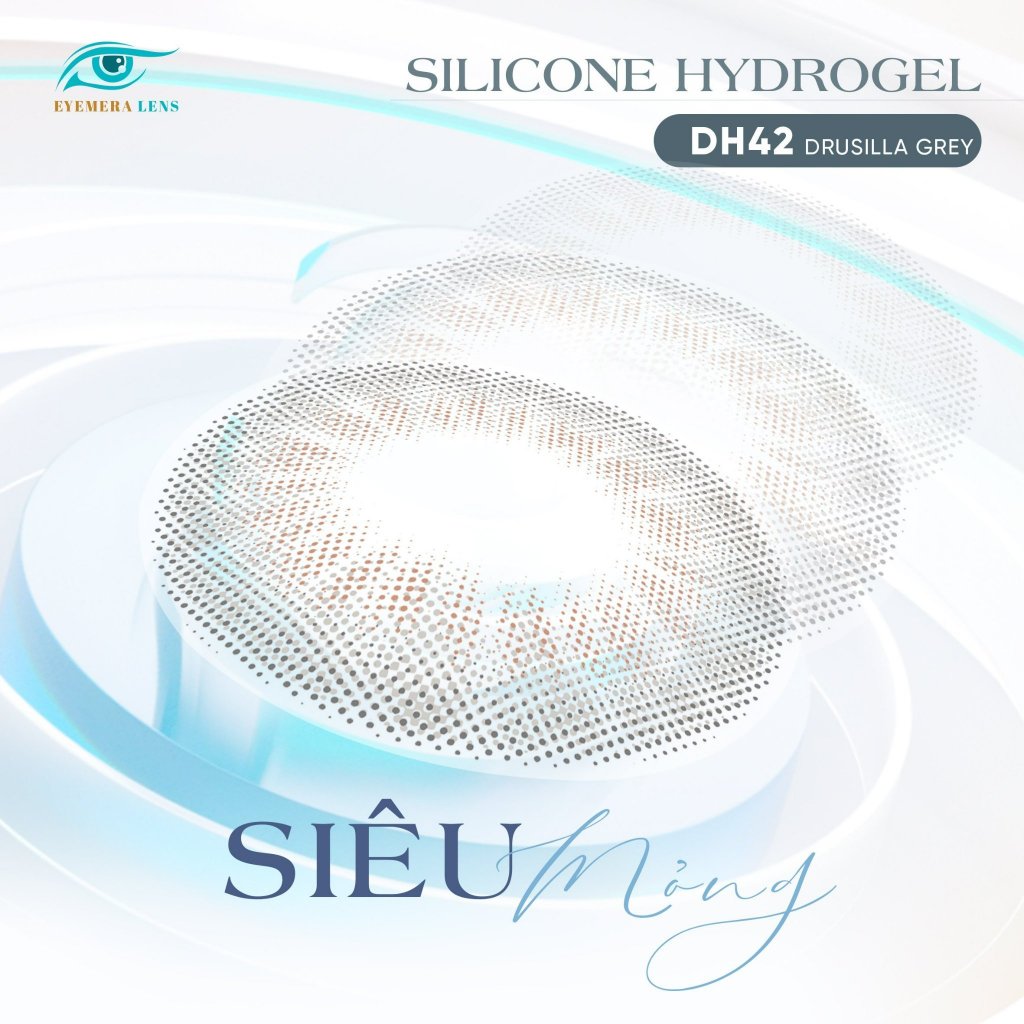 Lens y tế Drusilla Gray chất liệu Silicone Hydrogel 14-24H hạn dùng 6- 12 tháng EyeBlink