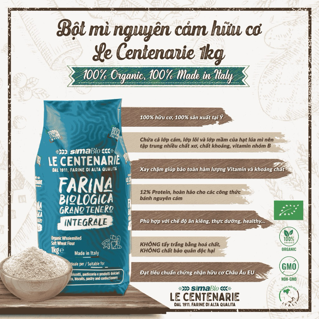 Bột và nguyên liệu hữu cơ làm bánh cho bé. Sima Bio, Probios, Bio Vegan, Ubon,...
