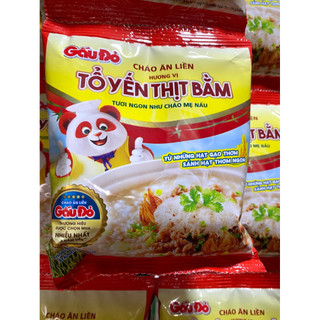 [thùng 30 gói]-Cháo tổ yến thịt bằm gấu đỏ-gói 50g