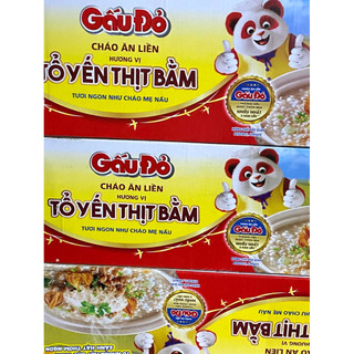 [thùng 30 gói]-Cháo tổ yến thịt bằm gấu đỏ-gói 50g