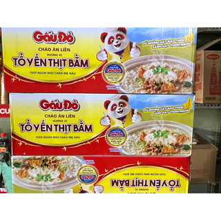 [thùng 30 gói]-Cháo tổ yến thịt bằm gấu đỏ-gói 50g