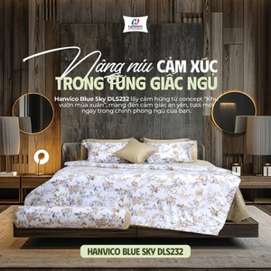 Bộ ga nệm Hanvico Blue Sky DLS232 - 100% Cotton T