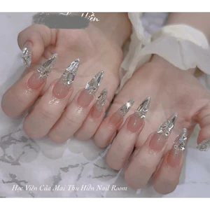 NAIL BOX THẠCH CAM NUDE NHŨ FLASH ĐÍNH ĐÁ FULL 10 NGÓN