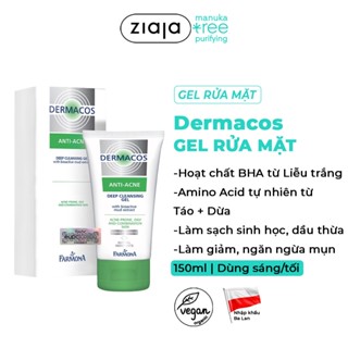 Dermacos Sữa Rửa Mặt Sạch Sâu, Cho Da Mụn Chứa Bùn Hoạt Tính Farmona Dermacos AntiAcne Deep Cleansing Gel 150ml