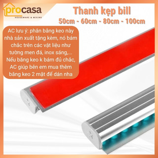 Thanh Kẹp Bill - Order - Hoá Đơn Bằng Nhôm (50cm - 60cm - 80cm - 100cm) - Kèm băng dính