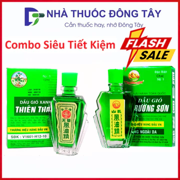 (Sỉ và Lẻ) Dầu Gió Xanh Thiên Thảo chai 12ml, Dầu Gió Xanh Trường Sơn 6ml Giải Cảm, Nghẹt Mũi , Đau Nhức Mỏi
