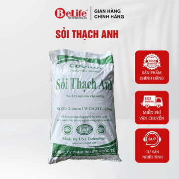 Sỏi thạch anh Belife dùng trong lọc nước sinh hoạt gia đình (Bao 20kg)