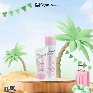 Combo Gel & Xịt chống nắng Quang Phổ Rộng dưỡng sáng da Naris Parasola UV SPF50+/PA++++ 90gr