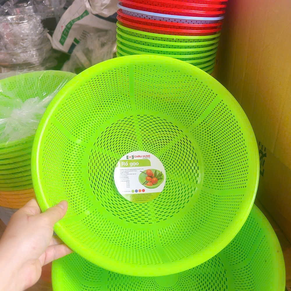 Rổ nhựa tròn Châu Hưng đủ size đựng rau thịt trái cây đa năng (màu ngẫu nhiên)