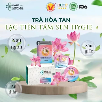 Trà Lạc Tiên Tâm Sen HYGIE hoà tan uống liền thanh nhiệt giải độc điều hoà giấc ngủ giúp ngủ ngon ngủ sâu giấc