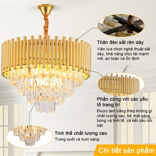 Đèn Chùm, Đèn Chùm Tân Cổ Điển 874 Sang Trọng Trang Trí Phòng Khách Tặng Kèm Bóng (Bảo Hành 3 Năm)
