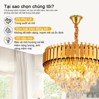 Đèn Chùm, Đèn Chùm Tân Cổ Điển 874 Sang Trọng Trang Trí Phòng Khách Tặng Kèm Bóng (Bảo Hành 3 Năm)