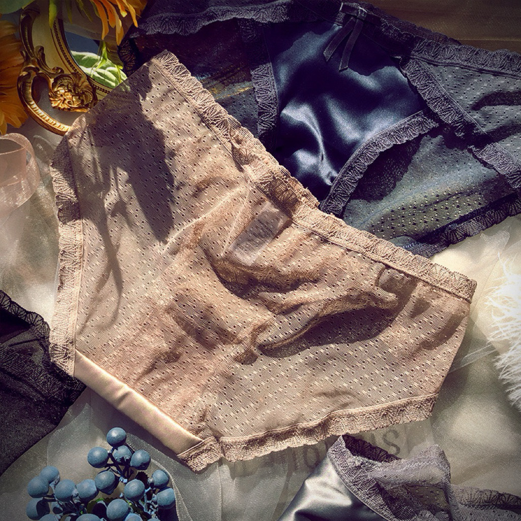 Quần lót lụa mix ren mềm mịn quyến rũ Lalaly L33, quần lót nữ sexy mỏng tôn dáng cho nàng